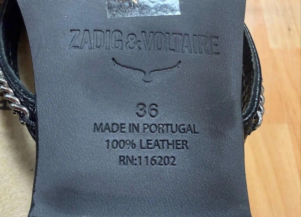 쟈딕앤볼테르(Zadig & Voltaire) 록지(Rockzy) 블랙 천연가죽 샌들 36(230) 이미지