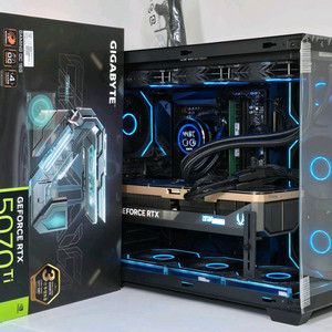 (새제품 수랭 블랙)9800X3D, RTX5070Ti, B850M, 32GB, 수랭쿨러, 방송게이밍컴퓨터본체 이미지