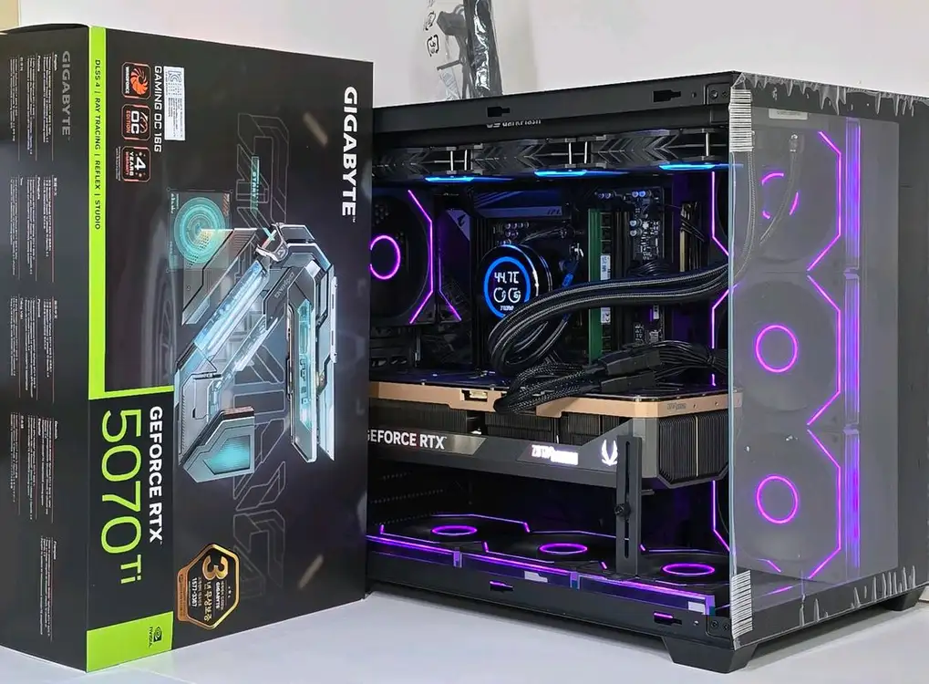 (새제품 수랭 블랙)9800X3D, RTX5070Ti, B850M, 32GB, 수랭쿨러, 방송게이밍컴퓨터본체 이미지