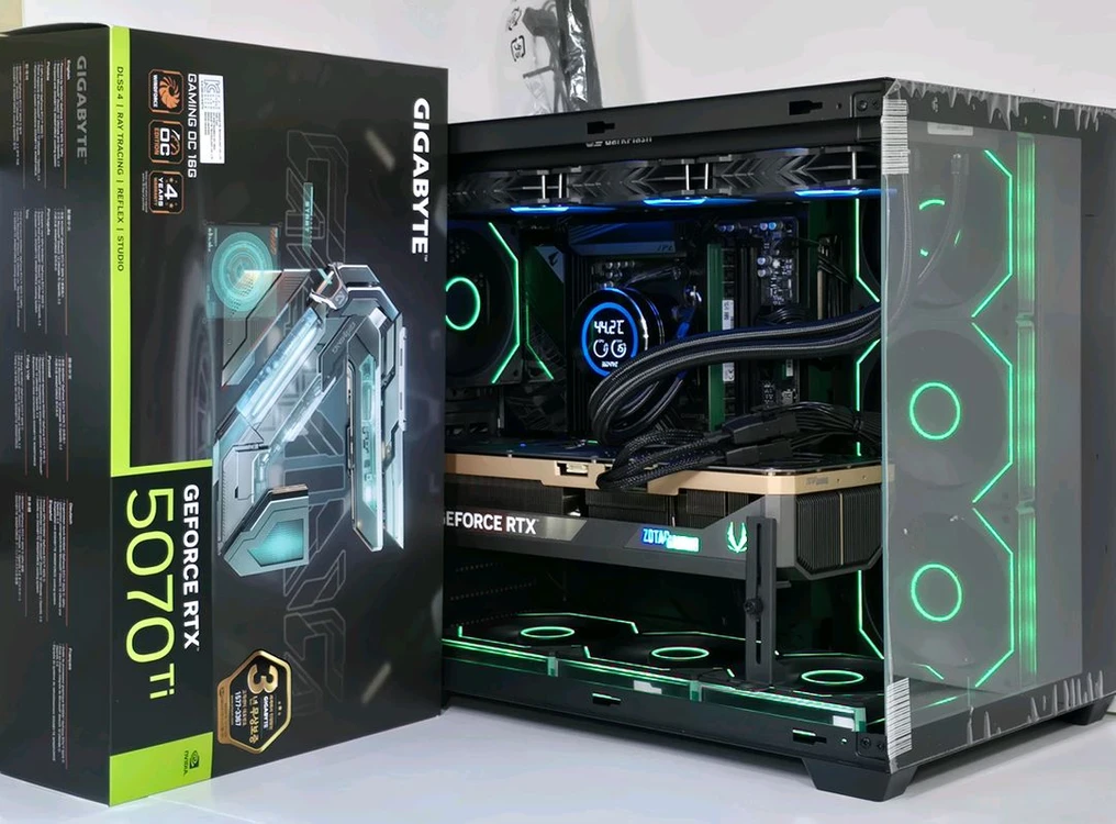 (새제품 수랭 블랙)9800X3D, RTX5070Ti, B850M, 32GB, 수랭쿨러, 방송게이밍컴퓨터본체 이미지
