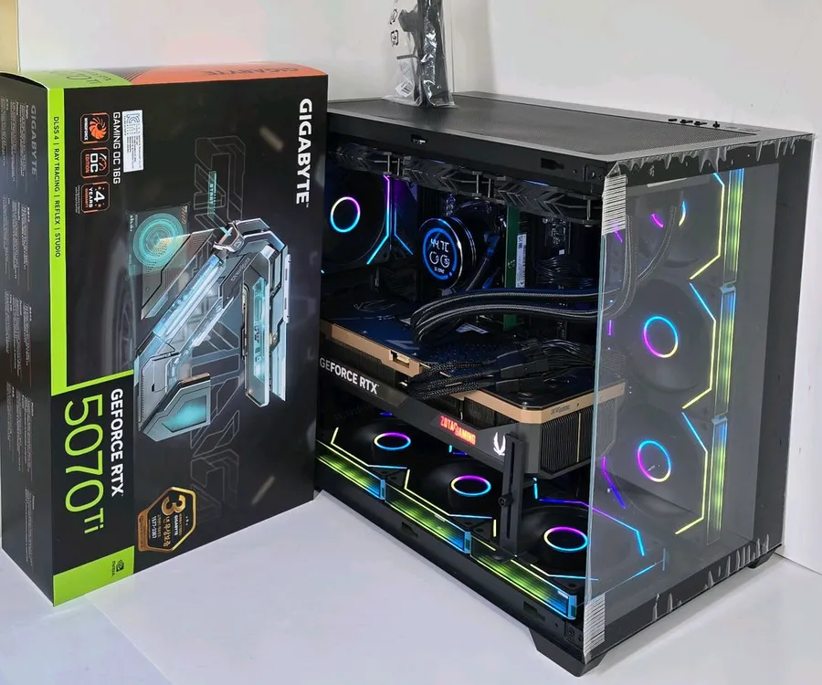 (새제품 수랭 블랙)9800X3D, RTX5070Ti, B850M, 32GB, 수랭쿨러, 방송게이밍컴퓨터본체 이미지