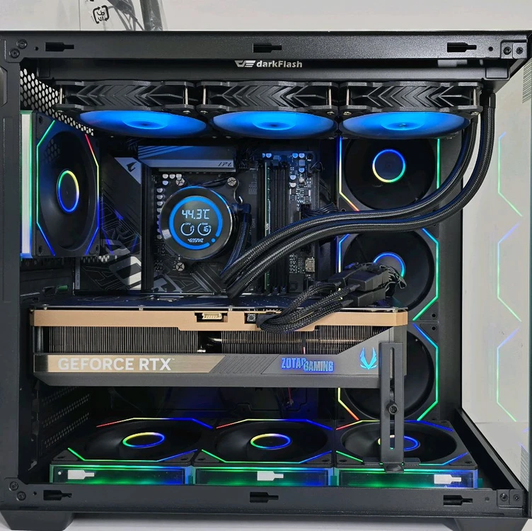 (새제품 수랭 블랙)9800X3D, RTX5070Ti, B850M, 32GB, 수랭쿨러, 방송게이밍컴퓨터본체 이미지