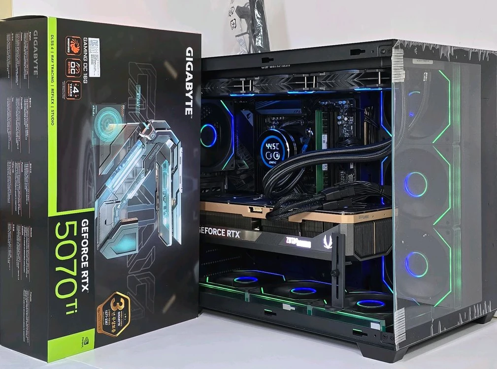 (새제품 수랭 블랙)9800X3D, RTX5070Ti, B850M, 32GB, 수랭쿨러, 방송게이밍컴퓨터본체 이미지