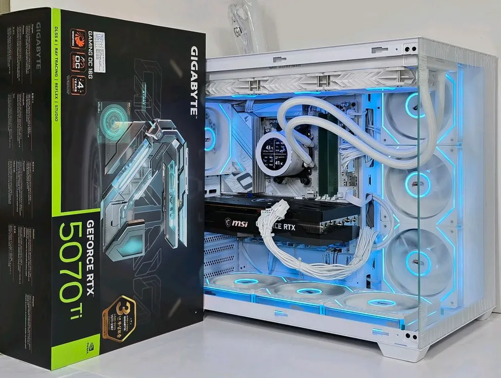 (새제품 수랭 블랙)9800X3D, RTX5070Ti, B850M, 32GB, 수랭쿨러, 방송게이밍컴퓨터본체 이미지