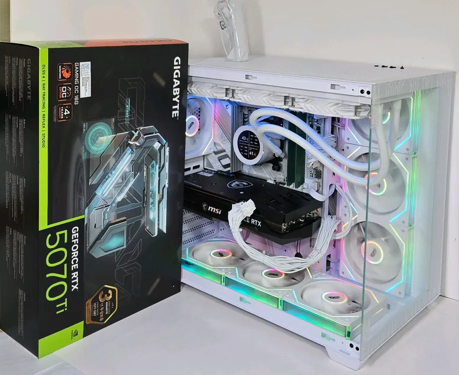 (새제품 수랭 블랙)9800X3D, RTX5070Ti, B850M, 32GB, 수랭쿨러, 방송게이밍컴퓨터본체 이미지