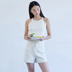 새상품) 아밤홈 스트링 니트 쇼츠 아이보리 반바지 크림홈웨어밴딩팬츠여름 이미지