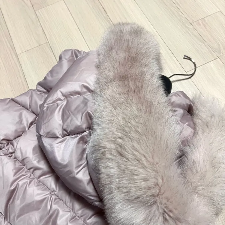 쥬크 ZOOC 59.9만 핑크 폭스후드 덕다운 패딩조끼 오리털 점퍼 자켓 퍼 베스트 주크 이미지