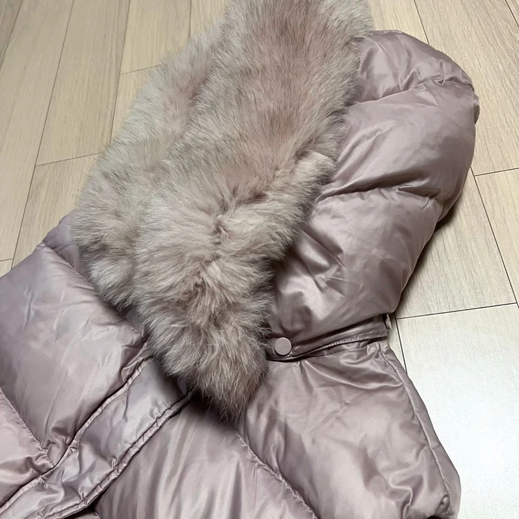 쥬크 ZOOC 59.9만 핑크 폭스후드 덕다운 패딩조끼 오리털 점퍼 자켓 퍼 베스트 주크 이미지