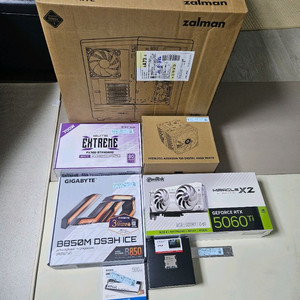 (미개봉)라이젠7800X3D B850M 램16 이엠텍RTX5060Ti 화이트본체!~ 이미지