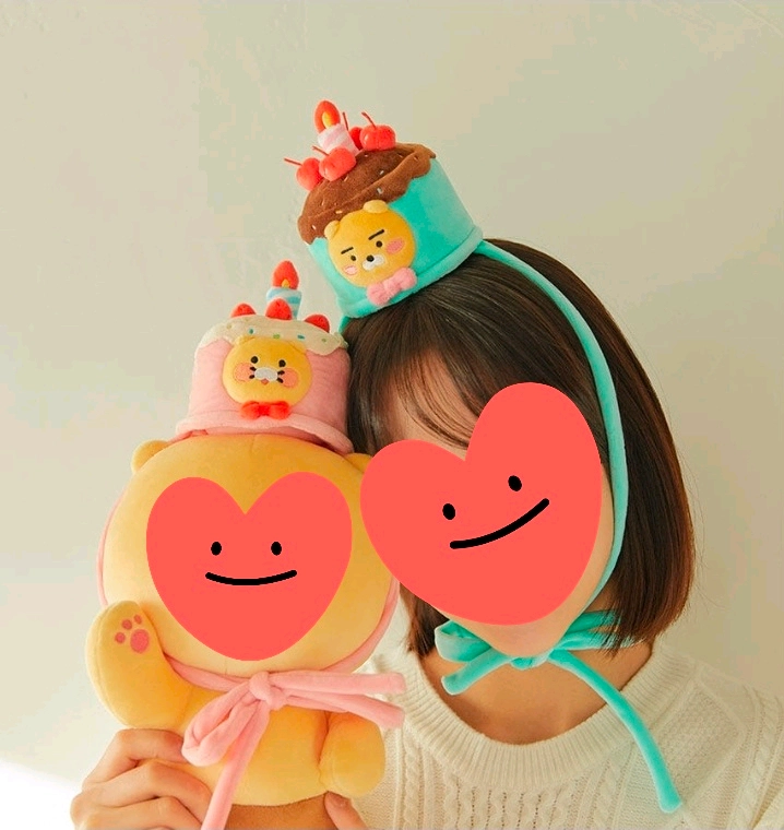 춘식이 케익 인형 머리끈, 라이언 케이크 인형 머리끈 이미지