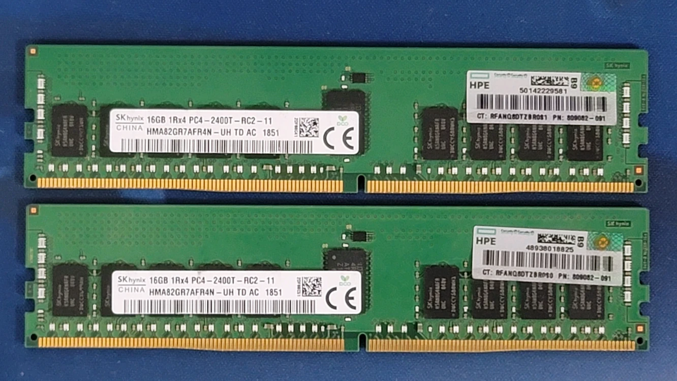 SK하이닉스 DDR4 2400 ECC/REG 16GB 메모리 2장 이미지