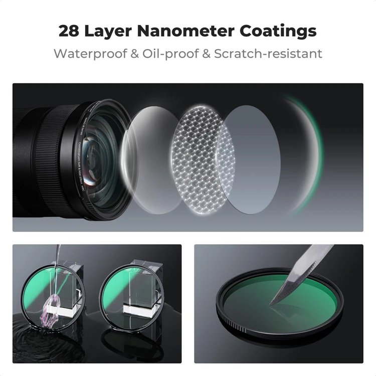 K&F Concept NANO-X 골드 미스트 디퓨전 1/4 필터 (새상품) AGC Glass (67mm-82mm) 이미지