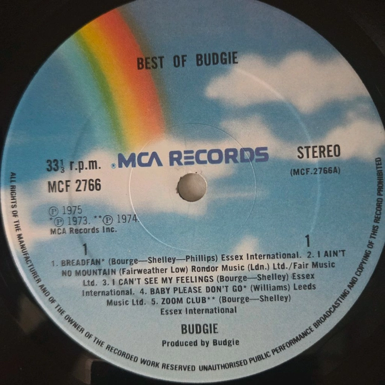 BUDGIE-BEST LP(영국초반) 이미지