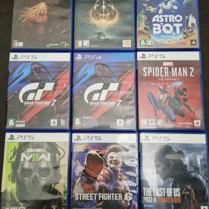 ps5,4 카잔 아스트로봇 그란7 스파이더맨2 스트리트파이터6 라스트오브어스 파트2 이미지
