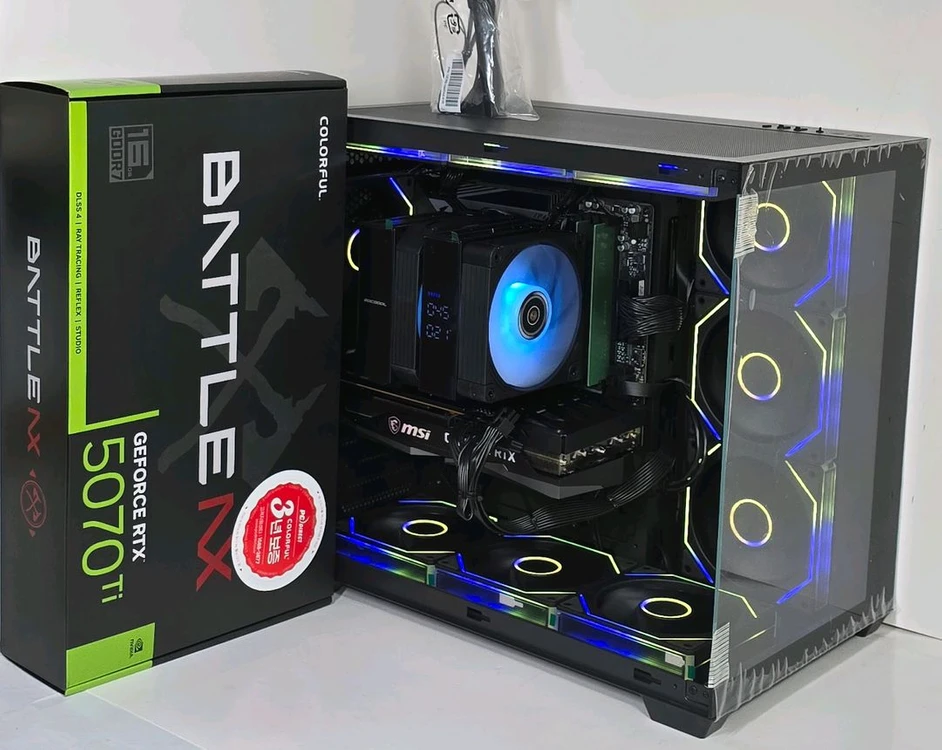 (새제품 5070Ti 공랙 블랙)9800X3D, 32GB, 1000W, 공랭최강, 방송게이밍컴퓨터본체 이미지