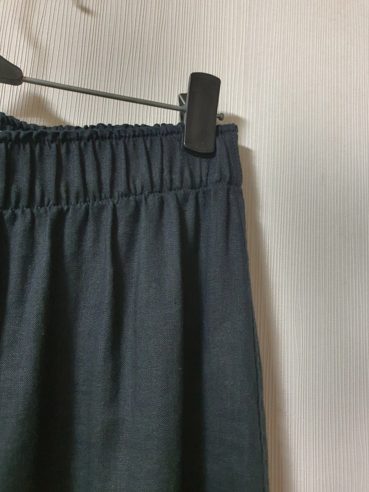 아르켓 ARKET 블랙컬러 밴딩 린넨 와이드 팬츠 44 사이즈 이미지