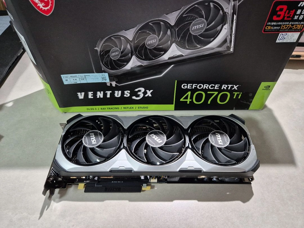 MSI 지포스 RTX 4070Ti 벤투스 3X OC 12GB 4070 Ti 이미지