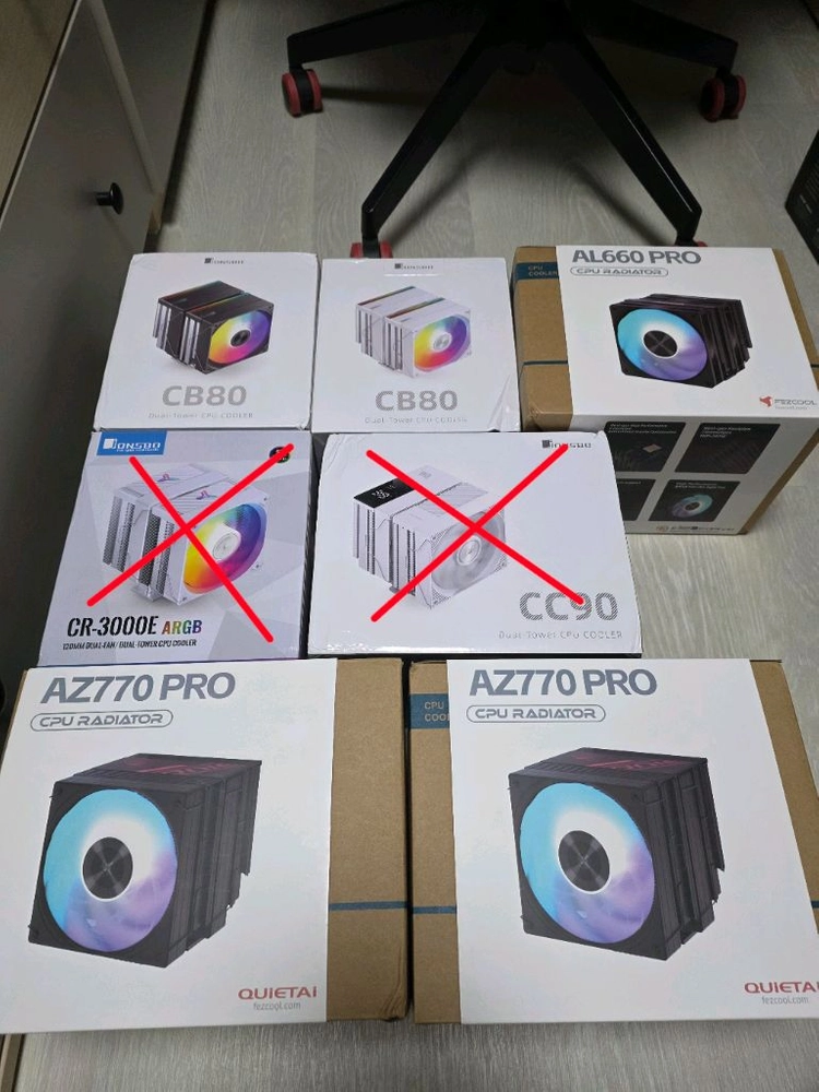 미사용 CPU 공랭 듀얼 타워 쿨러 8개 팝니다 이미지