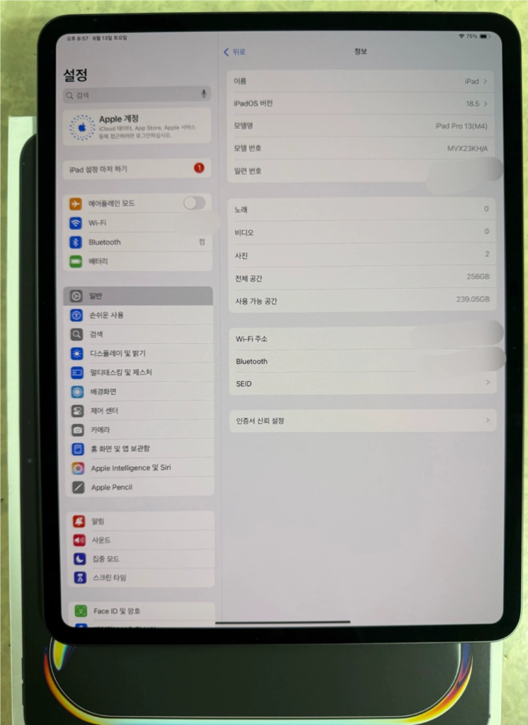 아이패드 프로 13 M4 256GB WiFi 스페이스블랙 이미지