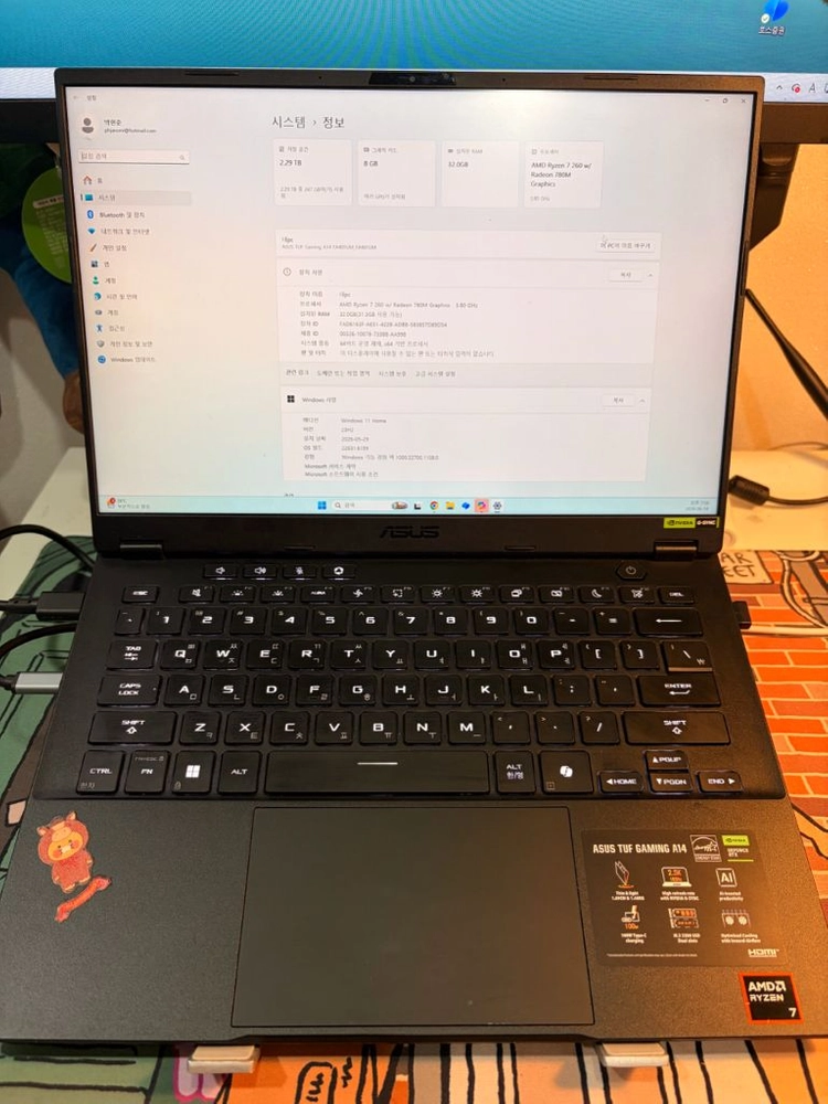 (윈도우11포함)아수스 tuf a14 rtx5060 판매합니다 이미지