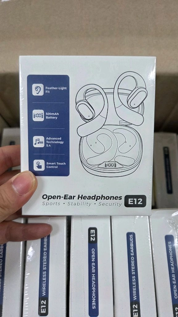 OMIIYA 콘리 귀걸이형 오픈형 스포츠 블루투스 이어폰 모델E12블랙 이미지