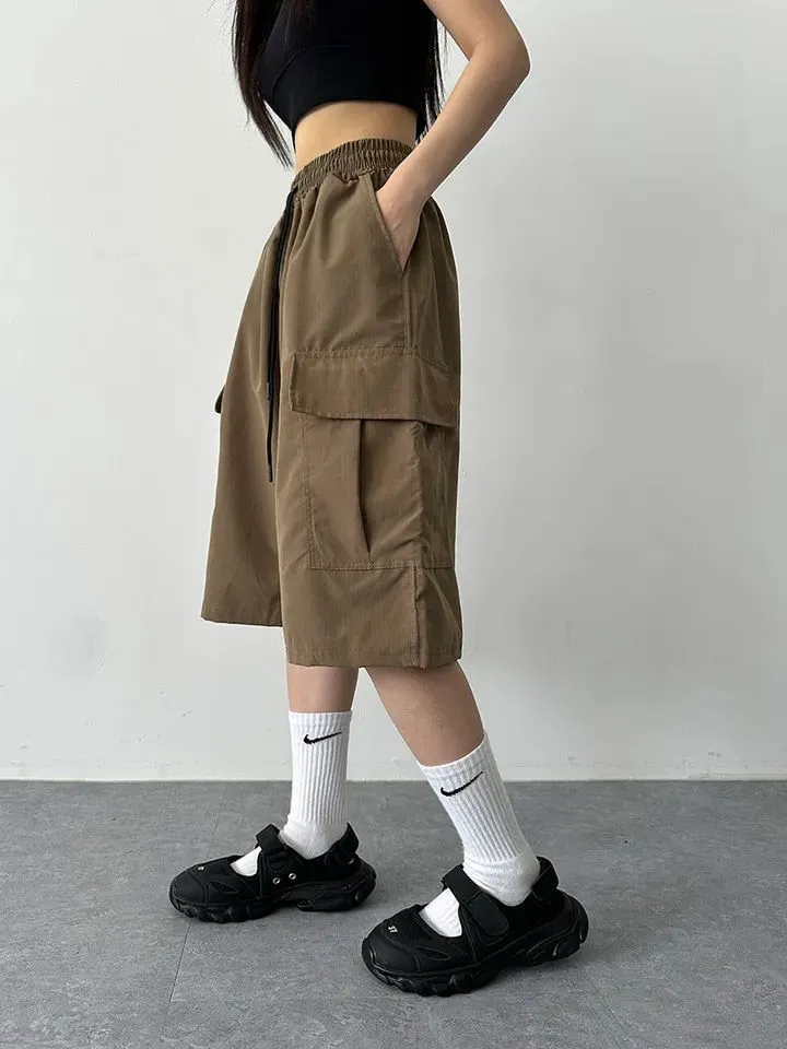 5부 카고 버뮤다 와이드팬츠 이미지