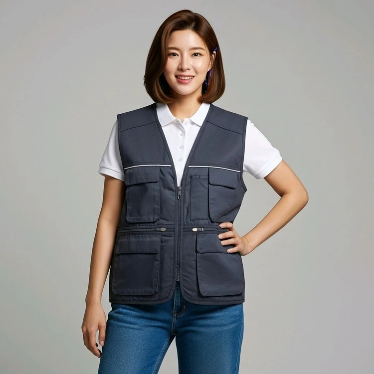 [새상품] 작업 단체 안전 매쉬 낚시 망사조끼 이미지