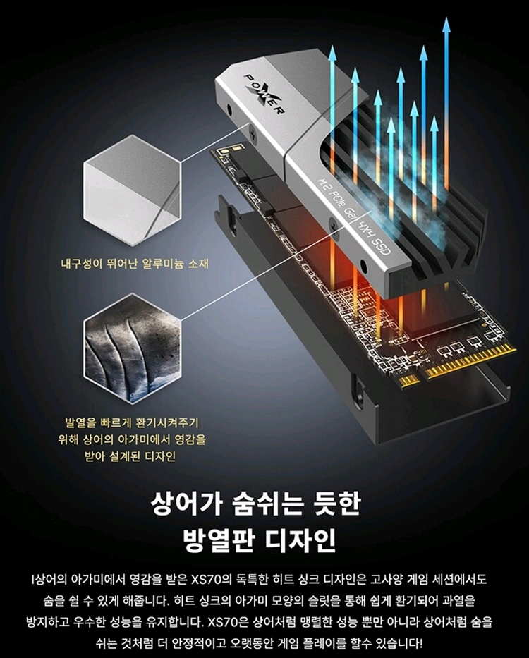 XS70 M.2 히트싱크 SSD 2TB 고속 7,300MB/s 팝니다 이미지