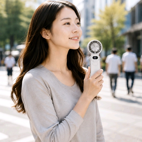 휴대용 선풍기 급속냉각 100단 손풍기 이미지