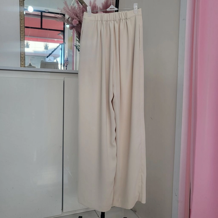 뒷밴딩 사선 랩 슬랙스ㅡ무배 이미지
