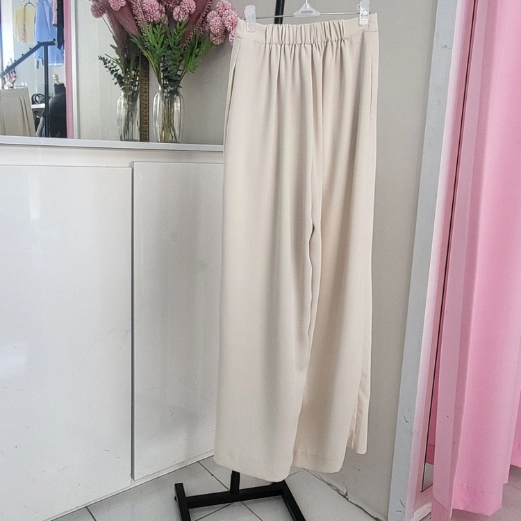 뒷밴딩 사선 랩 슬랙스ㅡ무배 이미지