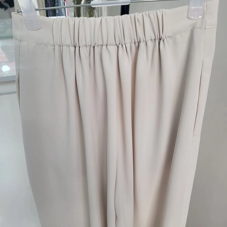 뒷밴딩 사선 랩 슬랙스ㅡ무배 이미지
