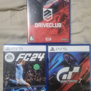 PS5 그란투리스모7,드라이브클럽,FC24 씨디3장 이미지