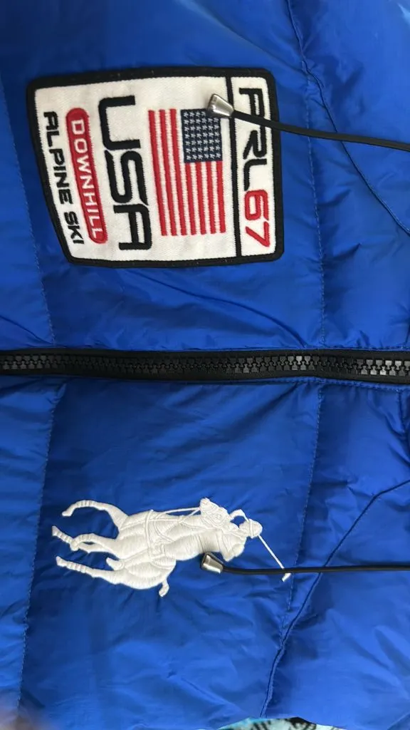 폴로 랄프로렌 PRL67 USA 다운힐 알파인 스키 빅포니 다운 패딩 조끼 S / 새상품급 이미지