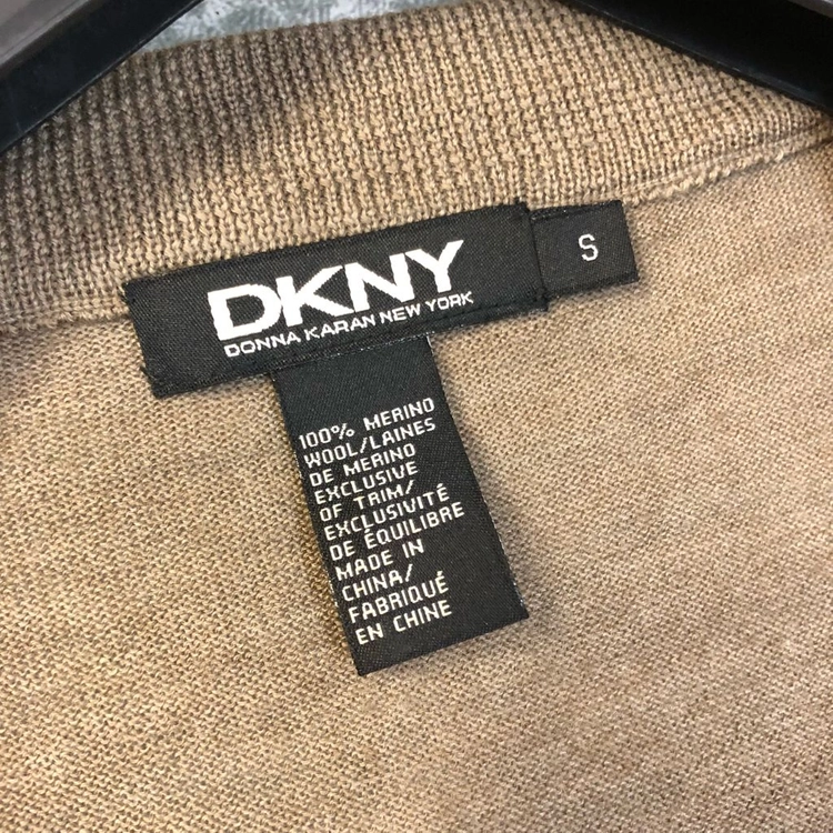 DKNY 도나카란뉴욕 리본 메리노울100% 라운드 가디건 올드머니룩 S 이미지