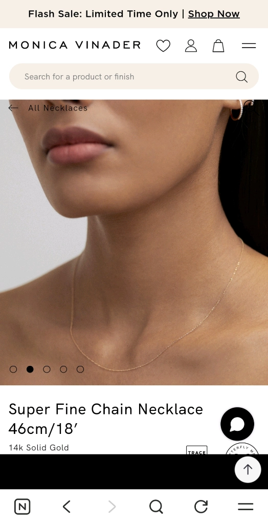 모니카비나더 슈퍼 파인 체인 네크리스 14K 골드 이미지