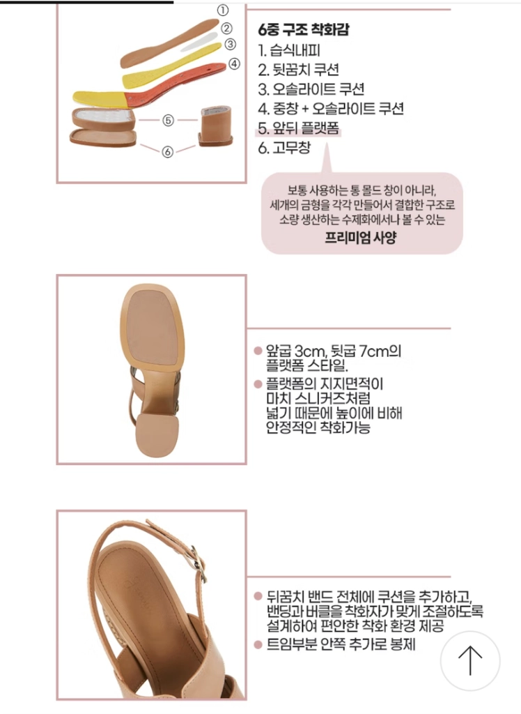 지스튜디오 클래식 플랫폼 파티나 키높이 샌들 230 블랙 새제품 이미지