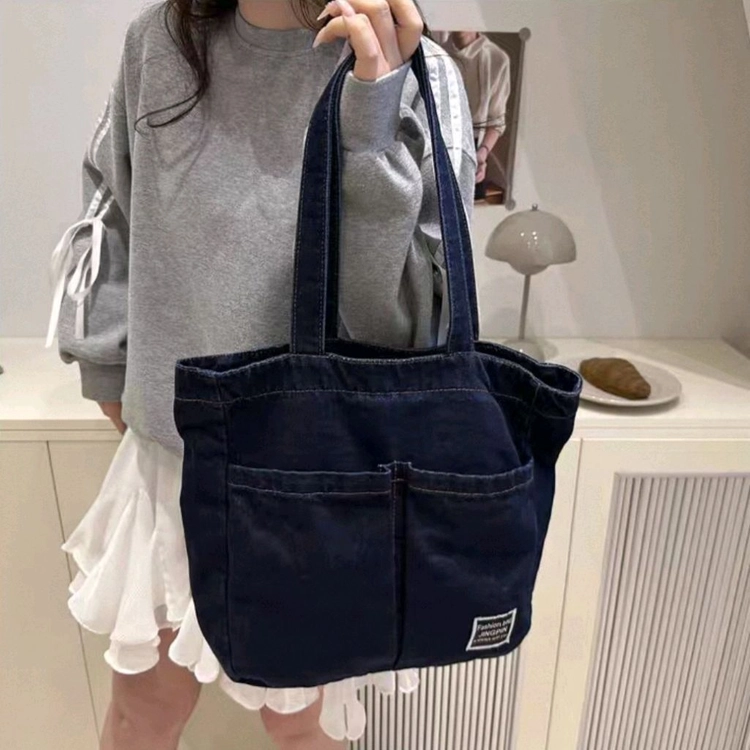 데님 에코백 숄더백 청가방 데일리백 에코백 가방 <찐청> 이미지