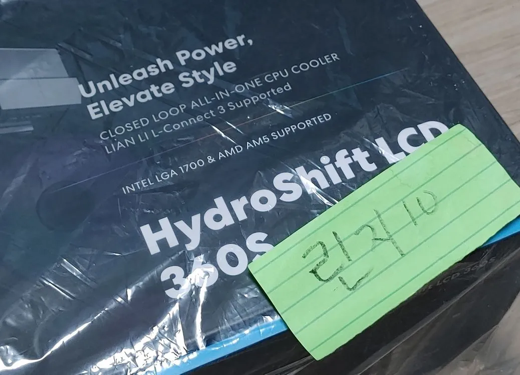 리안리 Hydroshift LCD 360S (블랙) CPU 수냉 쿨러 풀박스 팝니다 이미지