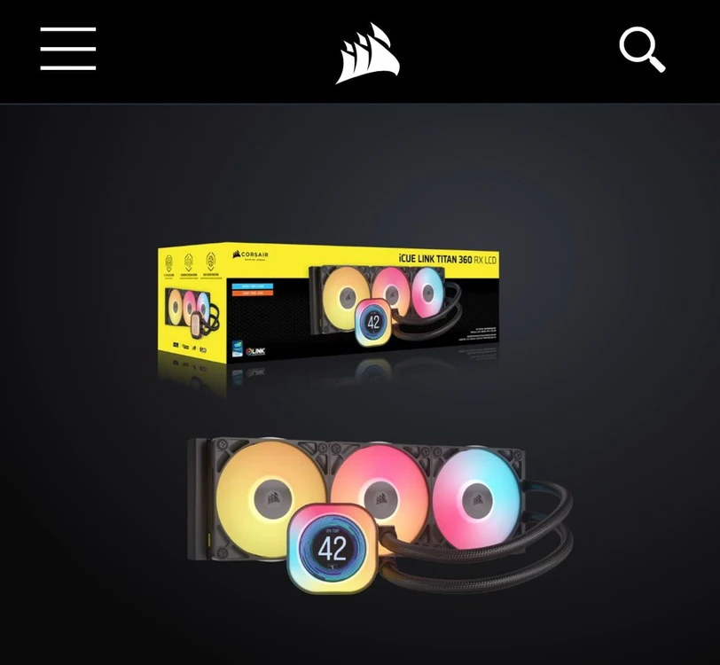 새제품] 커세어 iCUE LINK TITAN 360 RX LCD 수냉쿨러 이미지