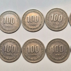1971~1982년 백원 동전 10개 일괄 이미지
