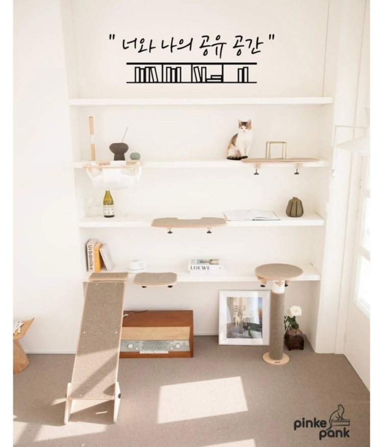 책꽂이 캣타워,고양이 스탭,스크레처,구름다리 이미지