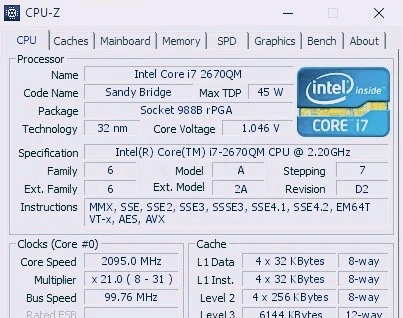 Intel Core i7-2670QM CPU 이미지