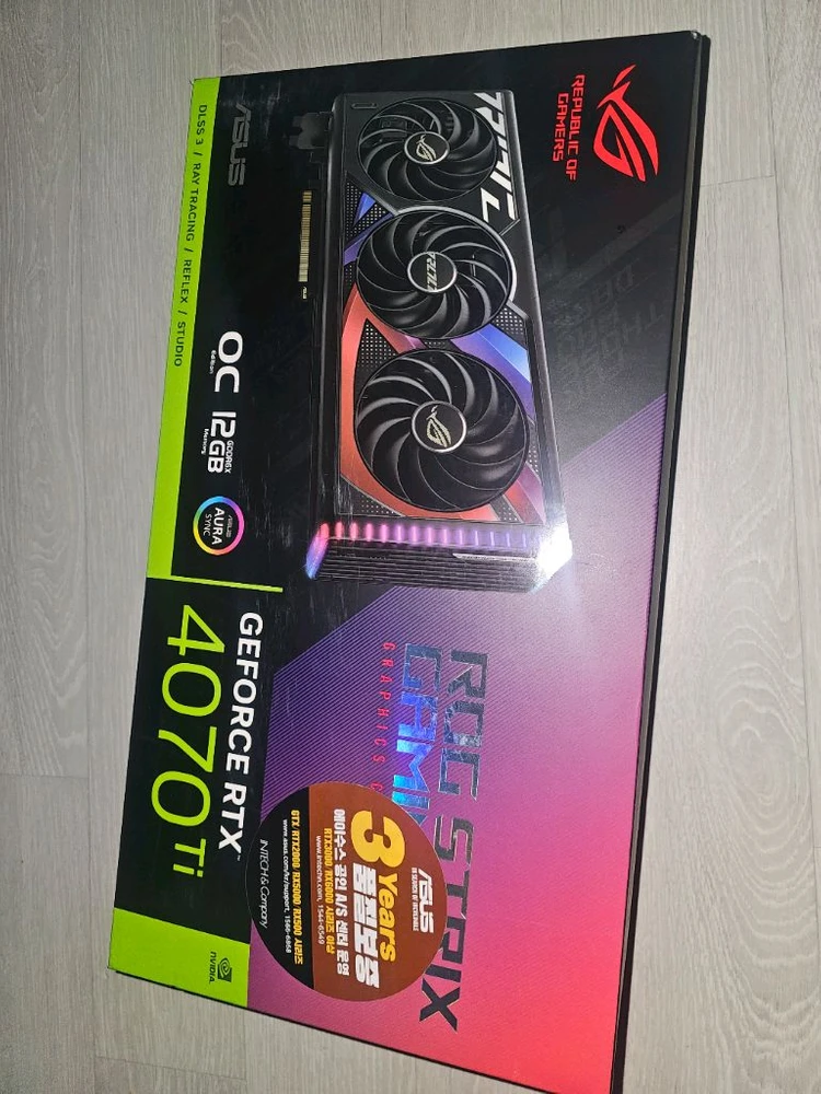 ASUS ROG STRIX 지포스 RTX 4070 Ti D6 12GB 그래픽카드 이미지