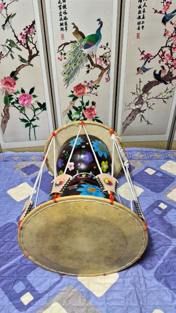 고고 장구 (1자7치) 꽃그림 장구 이미지