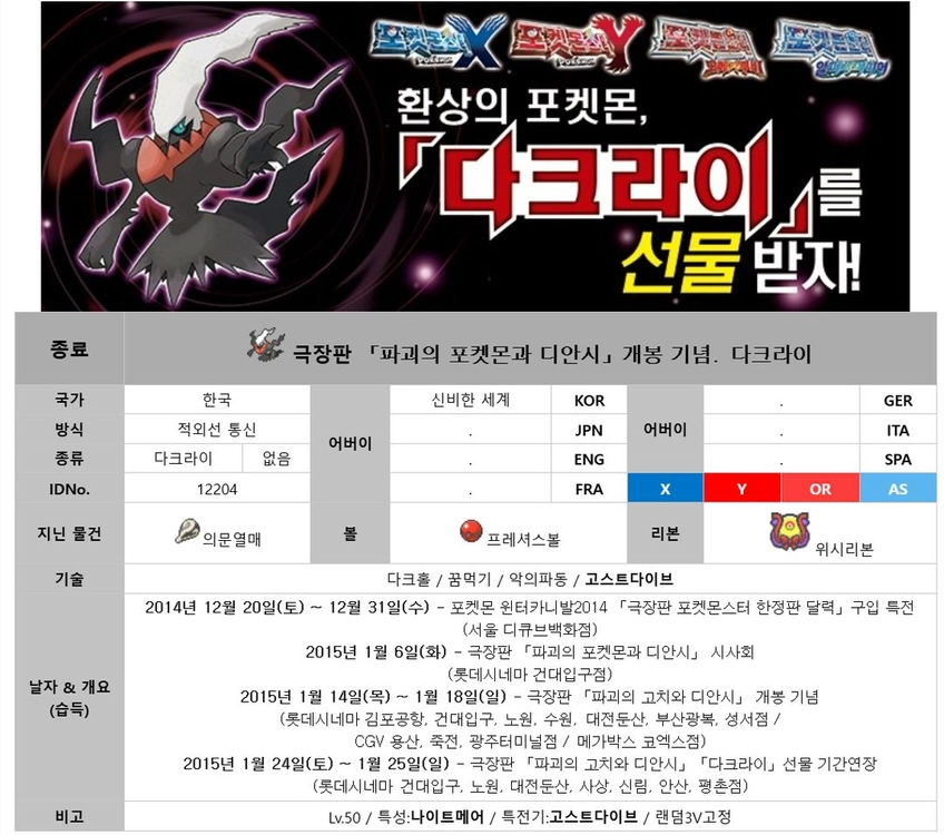 ㅈㅍㅅ 인증 6세대 포켓몬 배포 판매합니다. 이미지