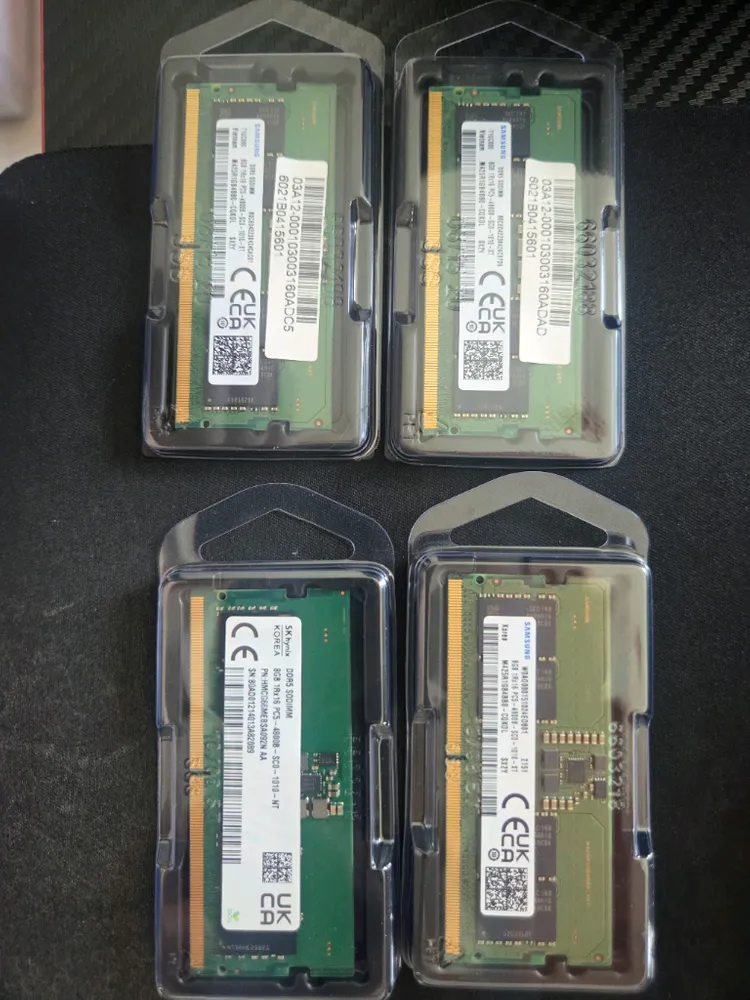 노트북램 ddr5 4800 삼성3개 하이닉스1개 이미지