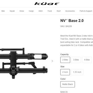 Kuat NV Base 2.0 2-bike 자전거 캐리어 이미지