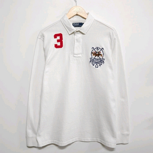 105 POLO 폴로 멀티포니 럭비 카라티 화이트 1990년대 올드빈티지 이미지
