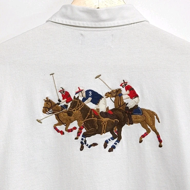 105 POLO 폴로 멀티포니 럭비 카라티 화이트 1990년대 올드빈티지 이미지